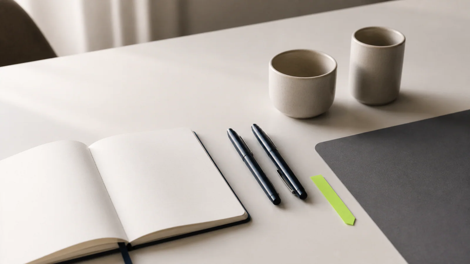 Materiais de trabalho para leitura e planejamento